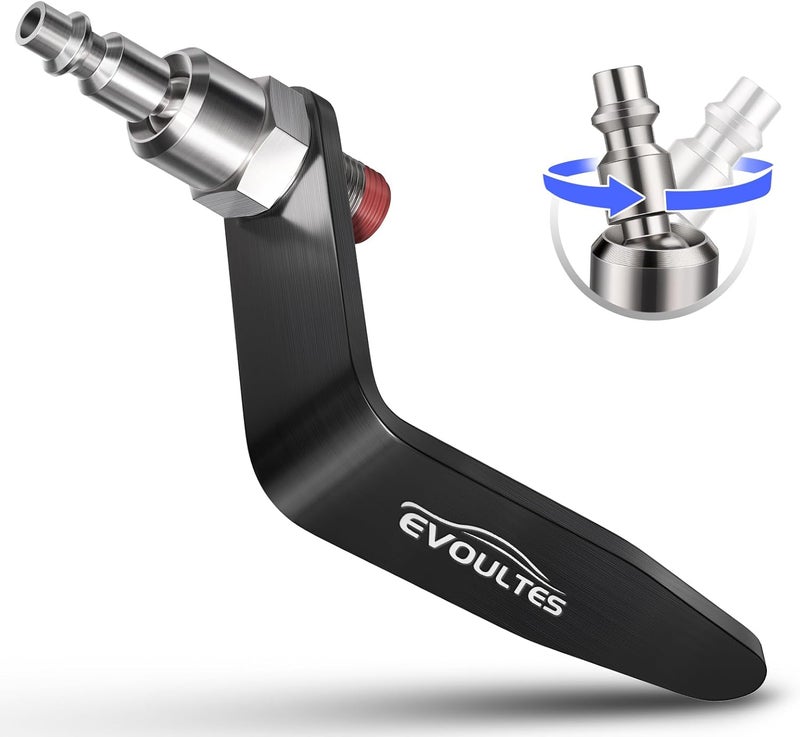 EVOULTES Pneumatic Tool Rafter Hook Hanger with 1/4 Inch & 360° Swivel Air Fitting, Lightweight Aluminum Air Tool Organizer Holder, L Shaped Hook for Air Nailer, Air Hammer, Air Blow Gun - Image 1